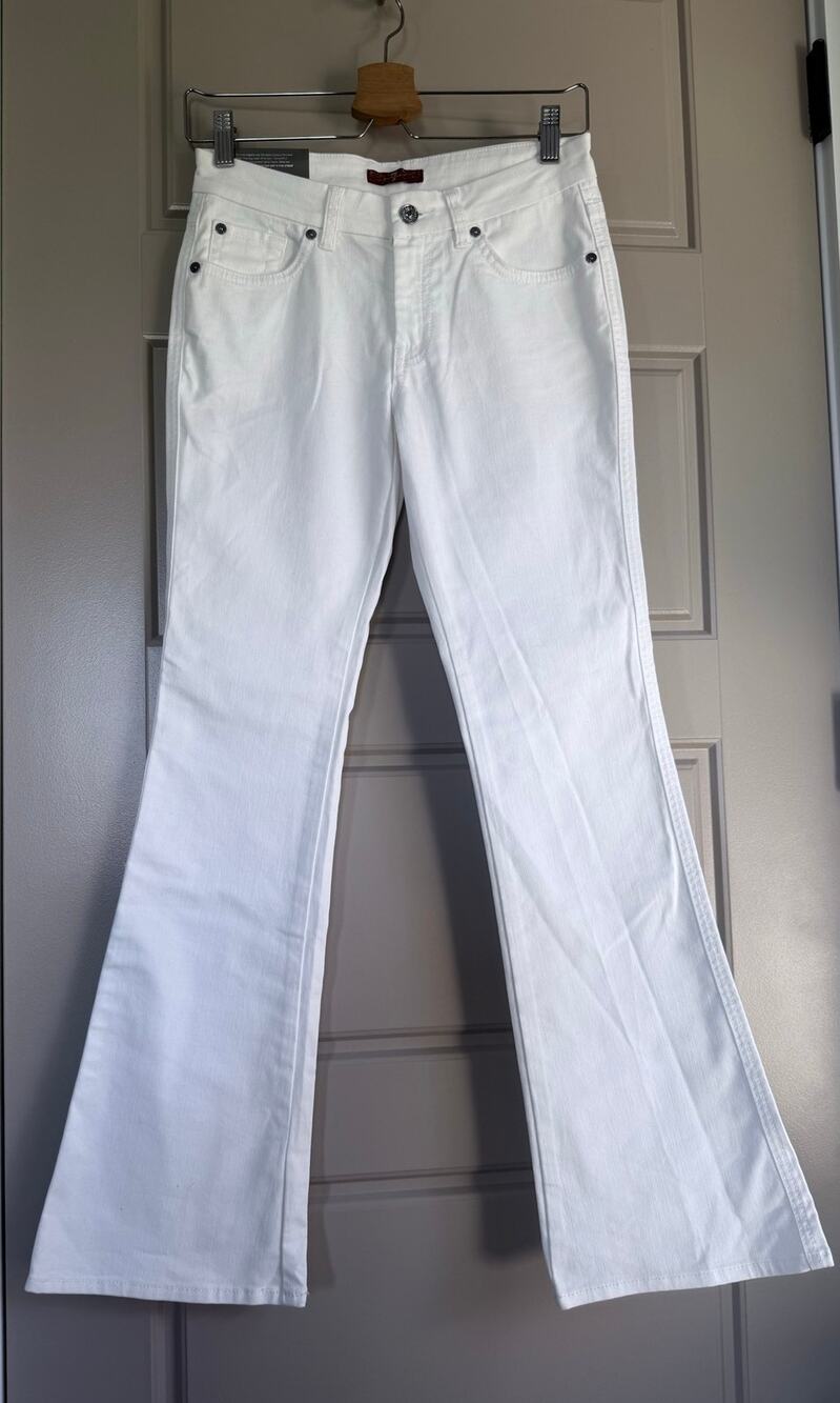 7 FOR ALL MANKIND 7fam kids white A pocket flared bootcut denim jeans